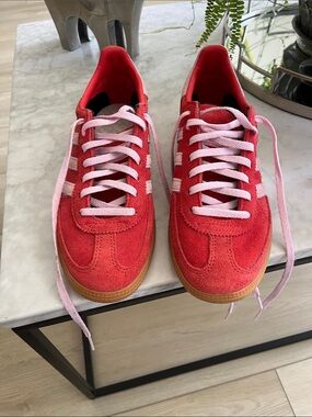 Red and Pink Adidas Handball Spezial